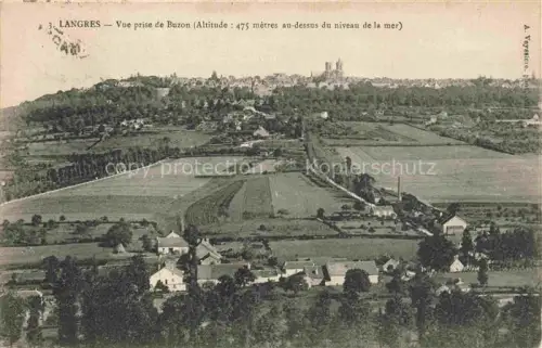 AK / Ansichtskarte LANGRES 52 Haute-Marne Vue-de-Buzon Felder Haeuser Kathedrale Stadtsilhouette Huegel Baeume Wiesen