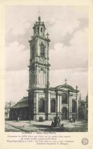 AK / Ansichtskarte LANGRES 52 Haute-Marne Eglise-Saint-Martin Kirchturm Kirche Platz Personen Zeichnung Stich Barockturm