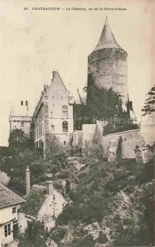 AK / Ansichtskarte CHATEAUDUN 28 Eure-et-Loir Château Porte-d Abas Rundturm Burgmauer Gebaeude Vegetation