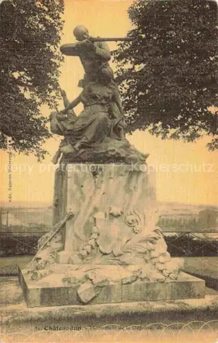 AK / Ansichtskarte CHATEAUDUN 28 Eure-et-Loir Monument-de-la-Défense Kriegerdenkmal Skulptur Soldat Allegorie Baeume