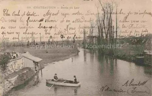 AK / Ansichtskarte CHATEUDUN  28 Eure-et-Loir Bords-du-Loir Loir Fluss Boot Ruderboot Frauen Baeume Wiesen
