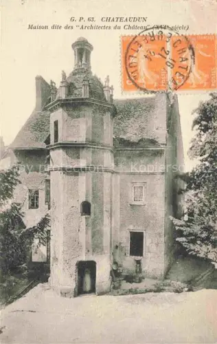 AK / Ansichtskarte CHATEUDUN  28 Eure-et-Loir Maison-des-Architectes-du-Château Treppenturm Renaissance Fachwerkhaus Garten