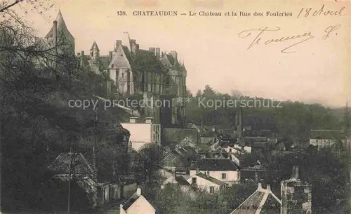 AK / Ansichtskarte CHATEUDUN  28 Eure-et-Loir Château Rue-des-Fouleries Stadtpanorama Daecher Burganlage Tuerme
