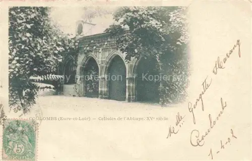 AK / Ansichtskarte Coulombs DREUX 28 Eure-et-Loir Cellules-de-l Abbaye Abtei gotischer-Bogen Baeume Garten XV-Jahrhundert
