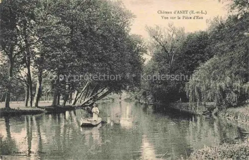 AK / Ansichtskarte Anet DREUX 28 Eure-et-Loir Château-d Anet Pièce-d Eau Teich Boot Frau Baeume Weide Spiegelung