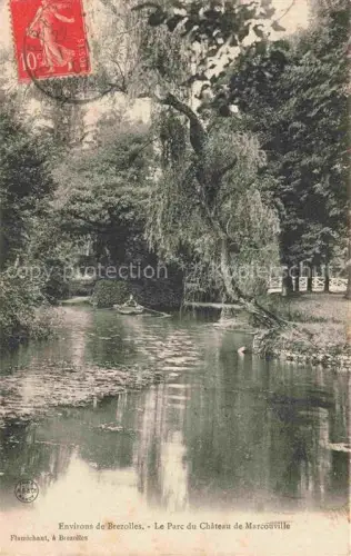 AK / Ansichtskarte Brezolles Dreux 28 Eure-et-Loir Parc-du-Château-de-Marcouville Teich Baeume Weide Bruecke Spiegelung Seerosen