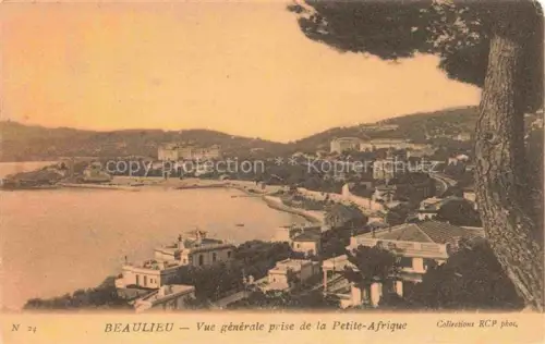 AK / Ansichtskarte Beaulieu-sur-Mer 06 Petite-Afrique Bucht Kueste Strand Villen Huegel Mittelmeer Kuestenort Hotels