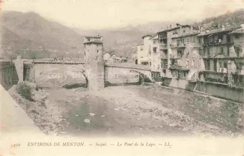 AK / Ansichtskarte Sospel Nice 06 Alpes-Maritimes Pont-de-la-Loge Fluss Bruecke Turm Wohnhaeuser Bergpanorama