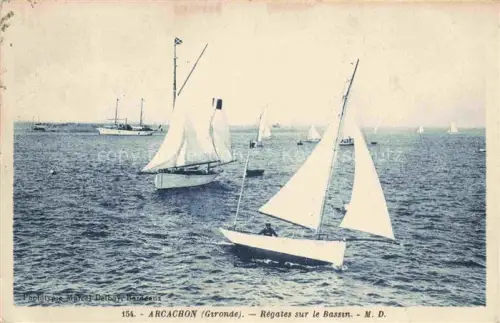 AK / Ansichtskarte ARCACHON 33 Gironde Regates-sur-le-Bassin Segelboote Regatta Bassin Bucht Route-de-Colmar