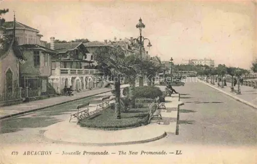 AK / Ansichtskarte ARCACHON 33 Gironde Nouvelle-Promenade Palmen Rundell Villen Laternenpfahl Strandpromenade Spaziergaenger