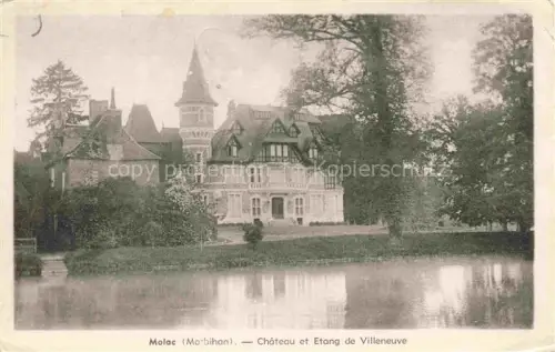AK / Ansichtskarte Molac VANNES 56 Morbihan Chateau-de-Villeneuve Etang-de-Villeneuve Schloss Teich Spiegelung Turm Fachwerkhaus Park