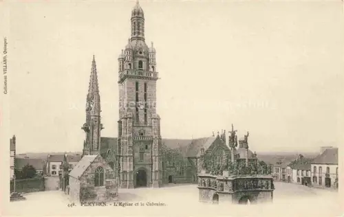 AK / Ansichtskarte Pleyben Chateaulin 29 Finistere Kirche Kirchturm Calvaire Kreuzigungsgruppe Platz Bretagne
