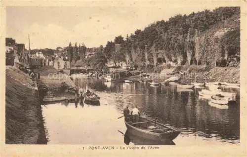 AK / Ansichtskarte Pont-Aven Quimper 29 Finistere Aven Fluss Boote Hafen Haeuser Baeume Bretagne