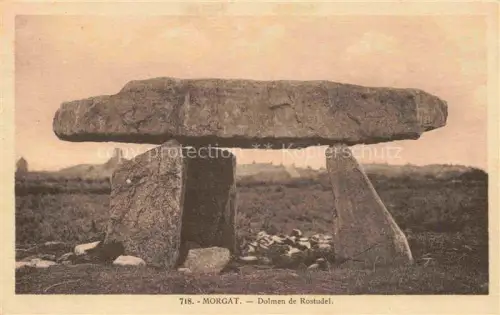 AK / Ansichtskarte Morgat Chateaulin 29 Finistere Dolmen-de-Rostudel Dolmen Megalith Stein Heide Praehist
