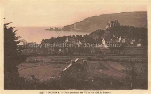 AK / Ansichtskarte Morgat Chateaulin 29 Finistere Villas Portzic Klippen Meer Ort Felder Baeume