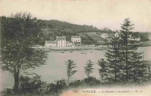AK / Ansichtskarte Locquenole MORLAIX 29 Finistere Dossen Bucht Boote Haeuser Baeume Huegel Wasser