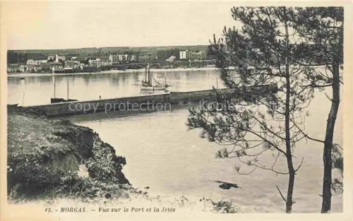 AK / Ansichtskarte Morgat Chateaulin 29 Finistere Port Jetee Segelboot Hafen Bucht Kiefer Klippe Ort