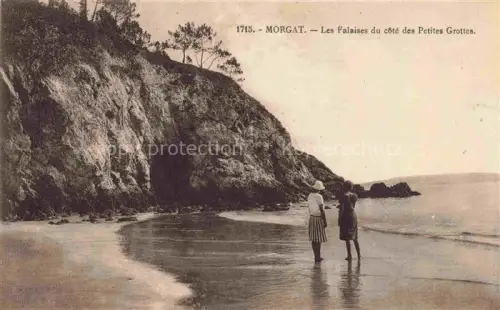AK / Ansichtskarte Morgat Chateaulin 29 Finistere Falaises Petites-Grottes Strand Felsen Meer Frauen Klippen