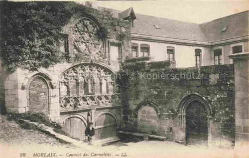 AK / Ansichtskarte MORLAIX 29 Finistere Couvent-des-Carmélites Kloster Gotik Rosette Portal Steinmauer