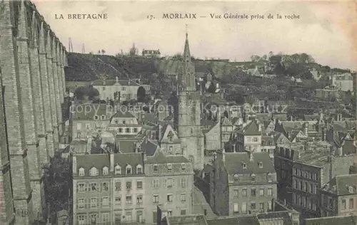 AK / Ansichtskarte MORLAIX 29 Finistere Viadukt Kirchturm Stadtdaecher Altstadt Huegel Bretagne Fliegeraufnahme