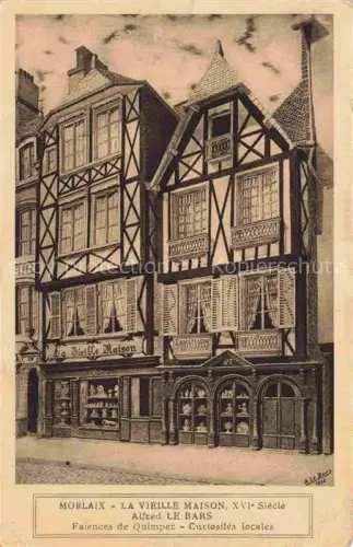 AK / Ansichtskarte MORLAIX 29 Finistere La-Vieille-Maison Place-Thiers Fachwerkhaeuser XVIe-Siècle Faïences-de-Quimper Schaufenster Antiquitaeten