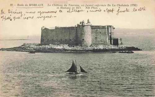 AK / Ansichtskarte MORLAIX 29 Finistere Château-du-Taureau Rade-de-Morlaix Festung Insel Segelboot Meer De-La-Chalotais Blanqui