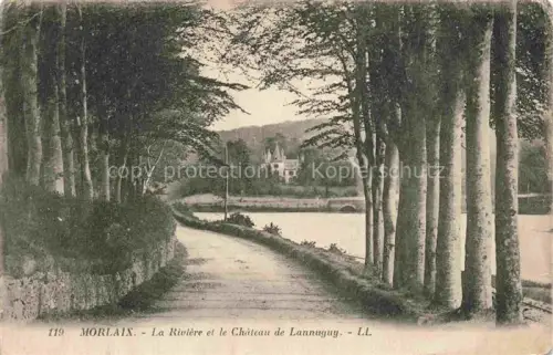 AK / Ansichtskarte MORLAIX 29 Finistere Rivière Château-de-Lannuguy Allee Baeume Weg Fluss
