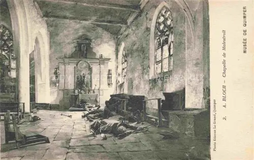 AK / Ansichtskarte QUIMPER 29 Finistere Musée-de-Quimper Chapelle-de-Malestroit Gemaelde Kircheninneres Bloch Soldaten Kapelle Altar