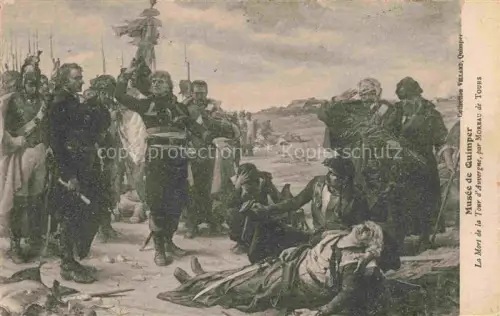 AK / Ansichtskarte QUIMPER 29 Finistere Musée-de-Quimper La-Mort-de-la-Tour-d Auvergne Gemaelde Moreau-de-Tours Schlachtszene Soldaten