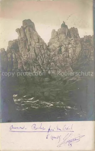 AK / Ansichtskarte Ile d Ouessant Ile de 29 Finistere Rochers-près-du-Créach Felsen Meer Kueste Société-Lumière Rue-Gounod St-Cloud Mann-auf-Felsen
