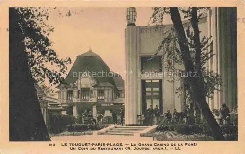 AK / Ansichtskarte LE TOUQUET-PARIS-PLAGE Le Montreuil 62 Pas-de-Calais Grand-Casino-de-la-Forêt Restaurant Art-Déco Architektur Gaeste Baeume Rue-Saint-Martin Vesoul