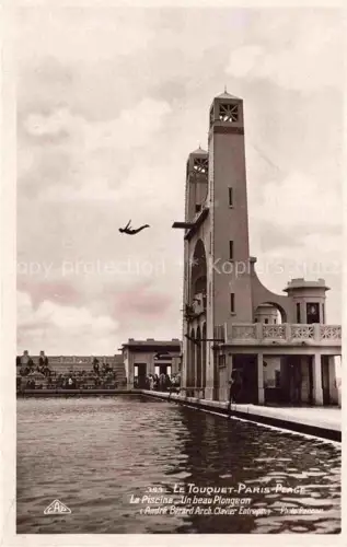AK / Ansichtskarte LE TOUQUET-PARIS-PLAGE Le Montreuil 62 Pas-de-Calais La-Piscine Plongeon Sprungturm Schwimmbad Art-Déco Architekt Boulevard-Louis-XI Lille