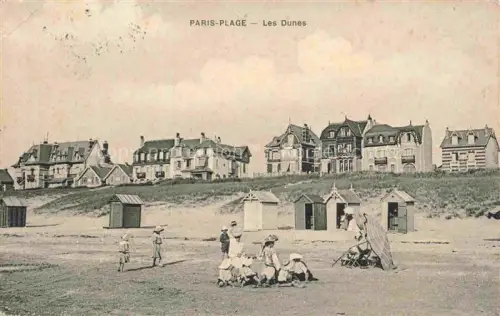 AK / Ansichtskarte LE TOUQUET-PARIS-PLAGE Le Montreuil 62 Pas-de-Calais Dunes Strand Badekabinen Villen Kinder Frauen Duenen