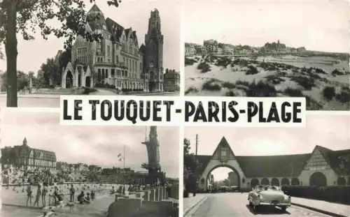 AK / Ansichtskarte LE TOUQUET-PARIS-PLAGE Le Montreuil 62 Pas-de-Calais Mehrbildkarte Villa Duenen Strand Esplanade Plongeoir Torbogen Auto