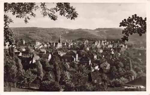 AK / Ansichtskarte Werdohl NRW Stadtansicht Kirche Haeuser Huegel Baeume Panorama Tal