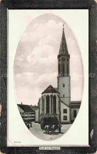 AK / Ansichtskarte Markdorf Baden Hepbach Bodenseekreis BW Kirche Kirchturm Marktplatz Ochsenkarren Gruss-aus Bodensee