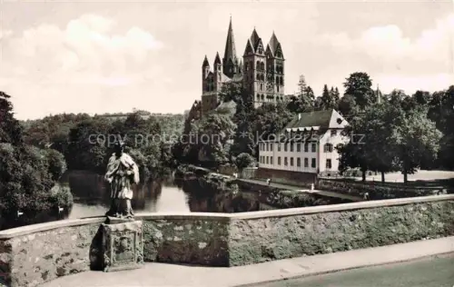 AK / Ansichtskarte LIMBURG  Lahn Hessen Dom Lahnbruecke Hlg-Nepomuk Lahn Bruecke Heiligenfigur Kathedrale Turmspitzen