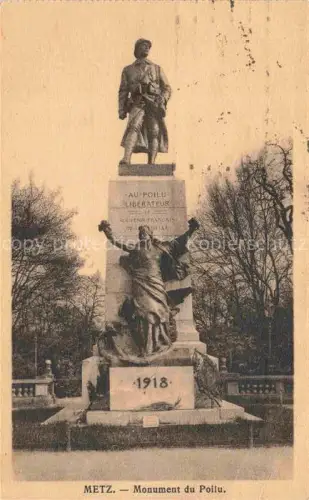 AK / Ansichtskarte METZ  57 Moselle Monument-du-Poilu Kriegerdenkmal Soldatenstatue 1918 Poilu-Liberateur Park