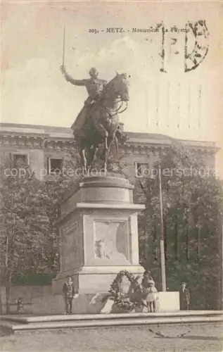 AK / Ansichtskarte METZ  57 Moselle Monument-La-Fayette Reiterstandbild Denkmal Sockel Kranz Kinder