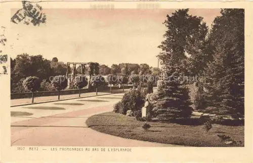 AK / Ansichtskarte METZ  57 Moselle Esplanade Promenade Park Bueste Baeume Rasenflaeche Pergola