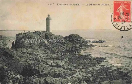 AK / Ansichtskarte BREST 29 Finistere Phare-du-Minou Leuchtturm Felsen Kueste Bruecke Meer Bretagne