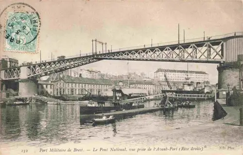 AK / Ansichtskarte BREST 29 Finistere Port-Militaire Pont-National Avant-Port Bruecke Hafen Kran Boote ND-Phot