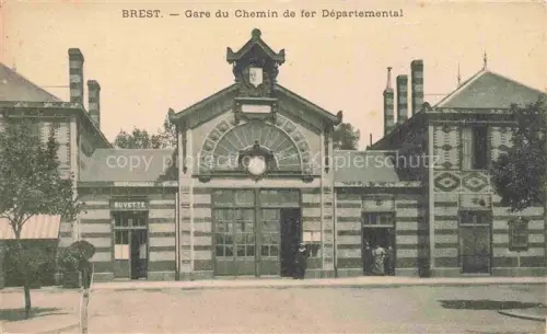 AK / Ansichtskarte BREST 29 Finistere Gare-du-Chemin-de-fer-Départemental Bahnhof Jugendstil Uhr Buvette Fassade