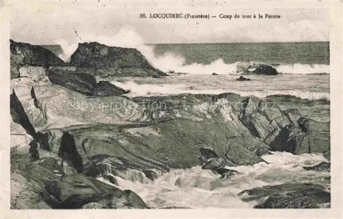 AK / Ansichtskarte Locquirec Morlaix 29 Finistere Coup-de-mer Pointe Felsen Brandung Wellen Meer