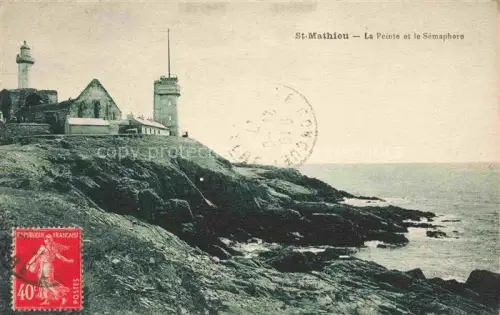AK / Ansichtskarte Pointe Saint-Mathieu Plougonvelin 29 Finistere Pointe-Saint-Mathieu Leuchtturm Sémaphore Felsen Kueste Meer Kirchenruine