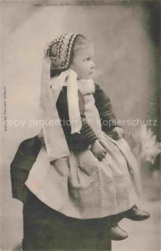 AK / Ansichtskarte Penmarch QUIMPER 29 Finistere Enfant Bretonische-Tracht Haube Schuerze Kind Maedchen Environs-de-Pont-l Abbé