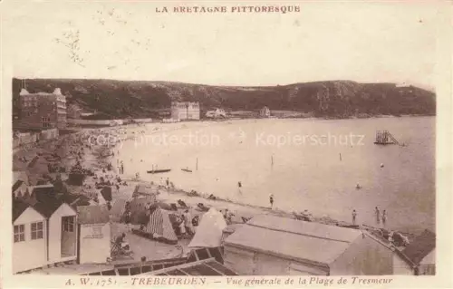 AK / Ansichtskarte TREBEURDEN Lannion 22 Cotes-d Armor Plage-de-Tresmeur Strand Badegaeste Strandhaeuschen Steilkueste Meer Bretagne