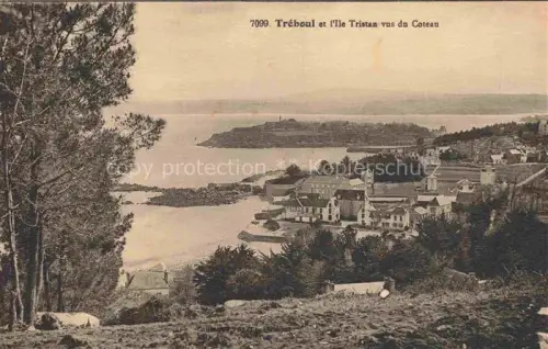 AK / Ansichtskarte Treboul Douarnenez Quimper 29 Finistere Ile-Tristan Bucht Haeuser Baeume Meer Bretagne