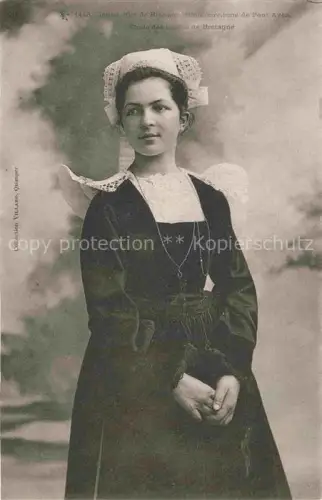 AK / Ansichtskarte Pont-Aven Quimper 29 Finistere Frau Tracht Coiffe Bretagne Riec-sur-Belon Portrait Trachtenkleid