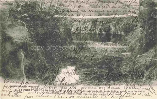 AK / Ansichtskarte La Forest-Landerneau BREST 29 Finistere Tatortfoto Leichenfundort Kanal Wald Chemin-creux Blaetter Baeume